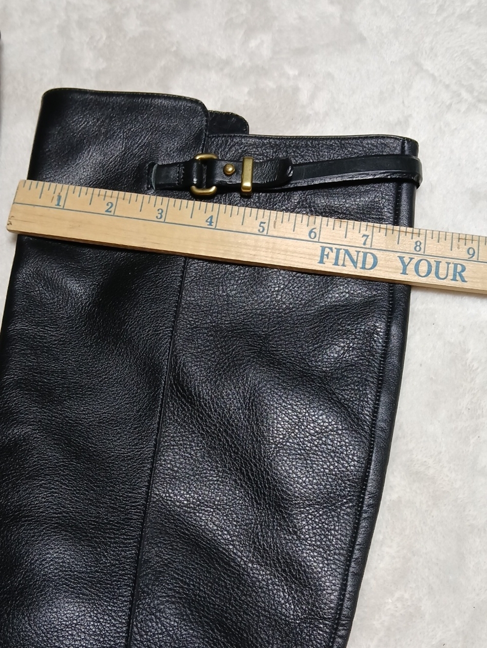 Coach Adair Tall Wedge Black Leather Boots,  Buckles Details Size 10B - Picture 11 of 13